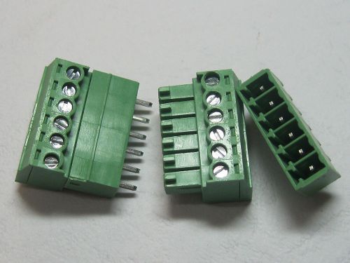 60 pcs 6pin/way pitch 3.5mm screw terminal block connector green pluggable type for sale