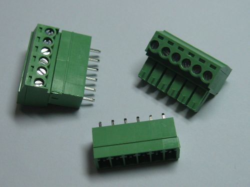 150 pcs Screw Terminal Block Connector 3.5mm 6 pin/way Green Pluggable Type