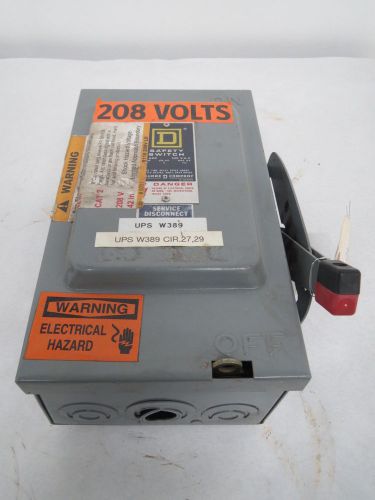SQUARE D H-321 30A AMP 240V-AC 3P FUSIBLE DISCONNECT SWITCH B399449