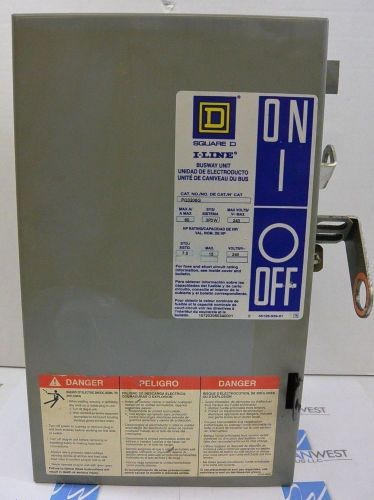 Square d pq3206g 60a 240v 3p 3w i line iline fusible bus plug good! for sale