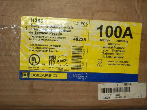 SQUARE D  100 AMP HEAVY DUTY DISCONNECT H363 Hub#14365004