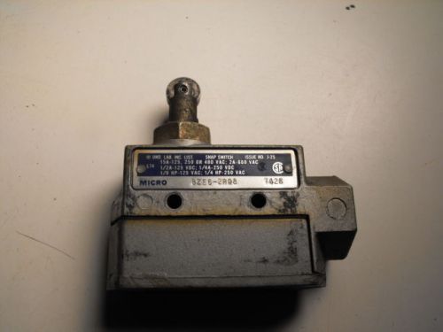 Used Micro Switch, Snap Switch, BZE6-2RQ8, 15A, 125V, 250V,480V