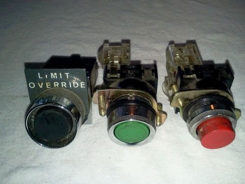 Breter Green and red Push Buttons  (made in italy) and limit overide push button