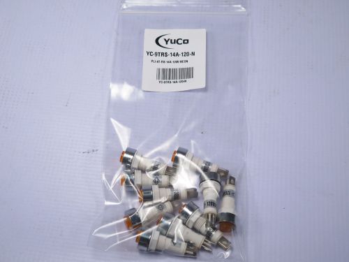 Lot of 100 yc-9trs-14a-120-n neon 9mm red pilot light 120v ac/dc terminal ring+n for sale
