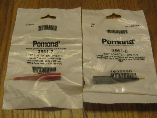 2-pomona banana jack test adapter,.040 pins(1-3561-0-black/1-3561-2-red) for sale