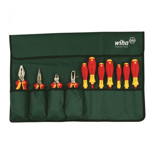 Wiha 11 piece insulated tool set, screwdrivers, cutter, diagonal, pliers/32986 for sale