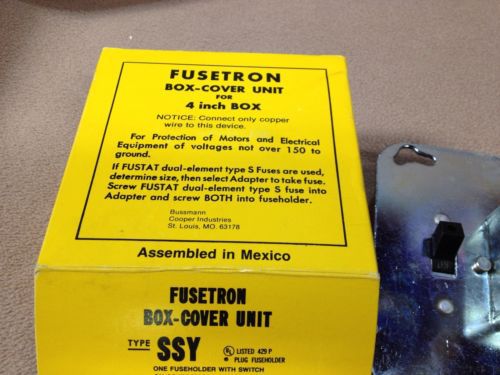 Fusetron Type SSY Box-Cover Unit for 4&#034; Square Box 1 Fuseholder 1 Switch