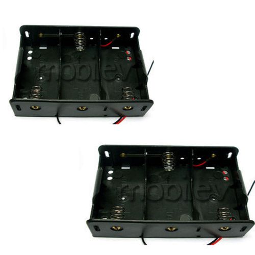2 x Battery Box Clip Holder Case For 3 x D Size  R20 HR20 with 6&#039;&#039; Wire Leads