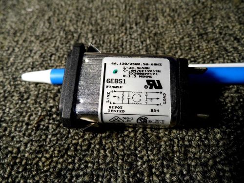 Corcom Power Connector with RFI / EMI Filter pop-in 6A NEW