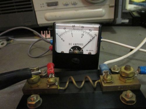 Dc amp panel meter 0-50a 0-15a 0-3a  fs = 50 mvdc tested simpson mm7505-3 for sale