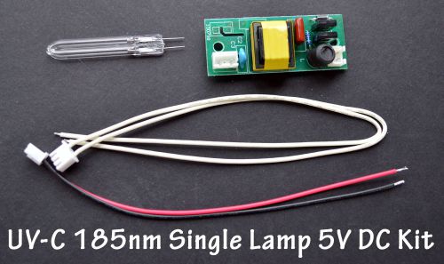 UVC 185nm Ozone Generator U-shape 50mm x 8mm x 50mm Single Lamp Bulb 5V DC Kit