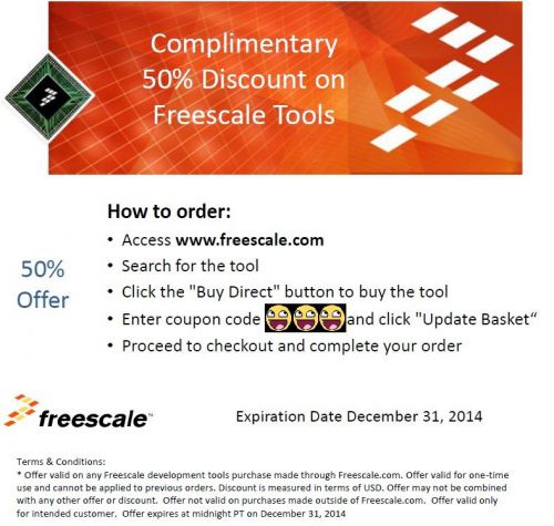 50% Discount on Freescale Tools