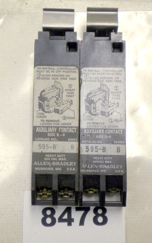 (8478) 1 lot of 2 used allen bradley 595-b ser b auxiliary contacts for sale