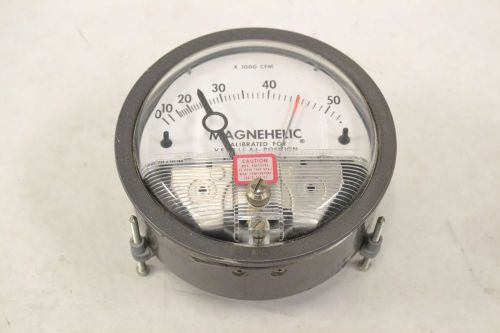 Dwyer 12-166977-01 magnehelic 0-50cfm x1000 pressure 4in 1/8in npt gauge b304002 for sale