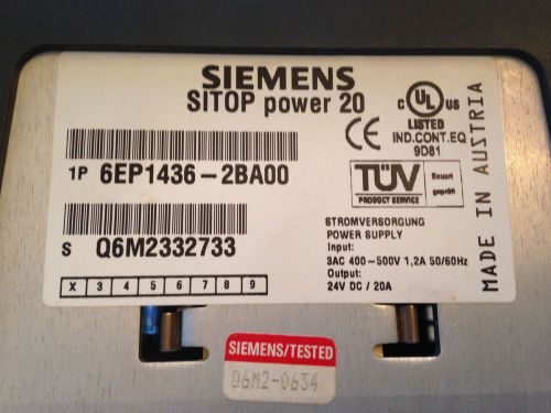 New-No Box, Siemens 6EP1436-2BA00 PS 400-500V, 1.2A 50/60 Hz, USA SELL