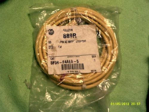 ALLEN BRADLEY AB 889R-F4AEA-5 5 METER CABLE 4 PIN AC MICRO STRIGHT CORDSET