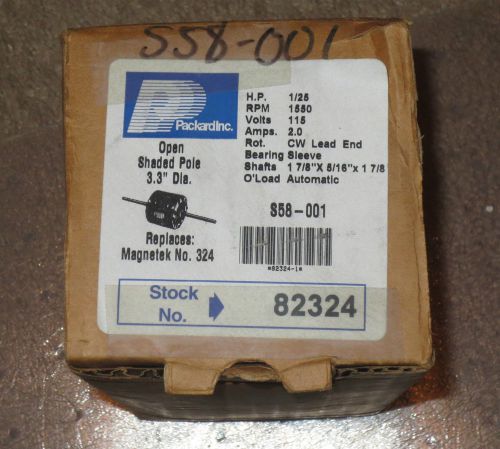 NEW NIB MAGNETEK 324 by Packard S58-001 Open Shaded Pole 1/25 HP Motor
