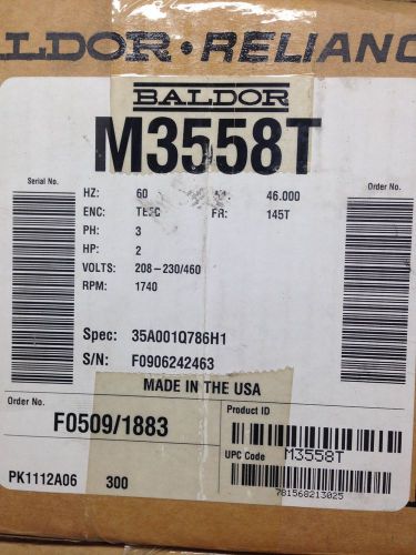 2 hp A/C Electric Motor M3558T Baldor