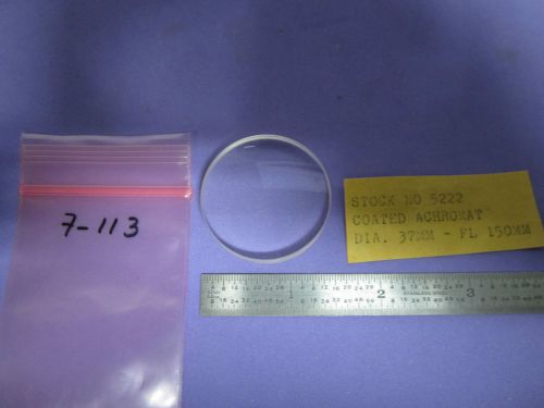 Optical lens achromat 37 mm dia fl 150 mm optics #7-113 for sale