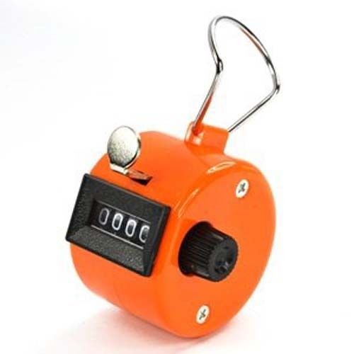 Orange Handheld Tally Counter 4 Digit Display for Lap/sport/coach/school/event