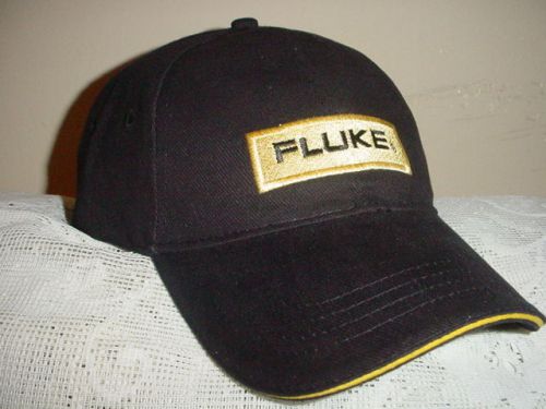 ELECTRICIAN LINEMAN KLEIN TOOLS FLUKE BLACK SPORT HAT WITH EMBROIDERED LOGO