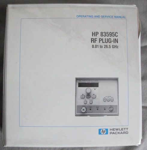 Hewlett packard hp 83595c rf plug-in operating and service manual for sale