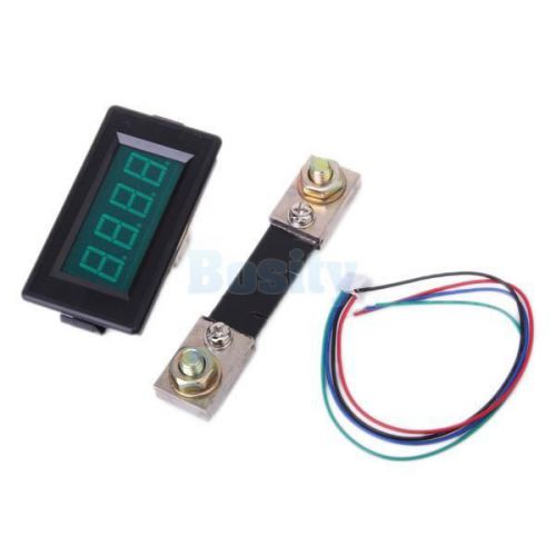 100A DC Green LED Digital Ammeter AMP Ampere Current Panel Meter+ Shunt Resistor