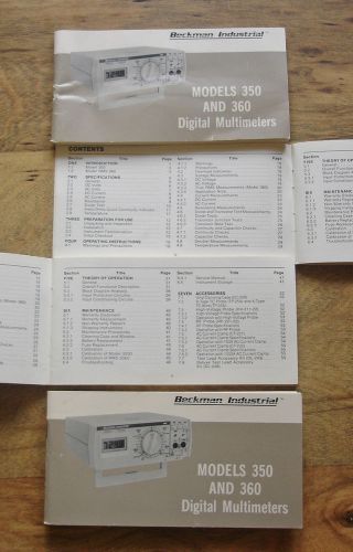 Beckman industrial model 350 360 digital multimeter manuals w/schematics for sale