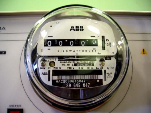 Abb electric watthour meter 120v or 240v calibrated 100% clean sub-meter house for sale