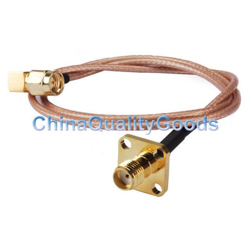 SMA female panel mount to SMA RA male Pigtail cable RG316