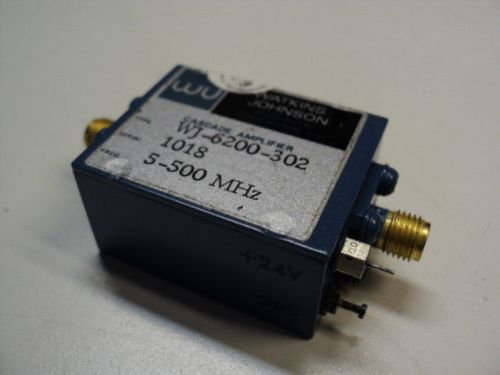 WATKINS-JOHNSON WJ-6200-302 5-500 MHz sma amp 24v  USED