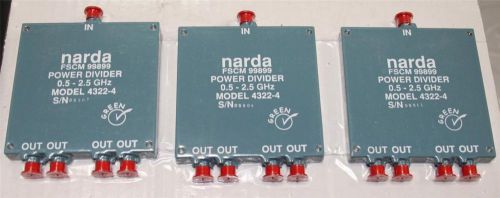 narda FSCM 99899 Power Divider .05-2.5 GHz 4322-4 Lot of 3 Brand NEW !!!