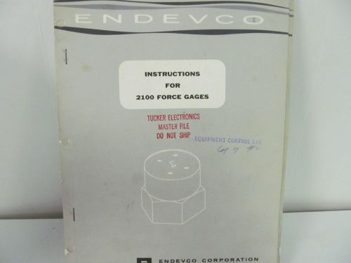Endevco 2100 Force Gages Instruction Manual