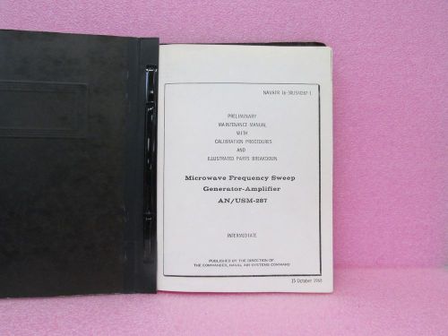 Military Manual AN/USM-287 Microwave Freq. Sweep Generator-Amp.Serv. Man. w/Sch
