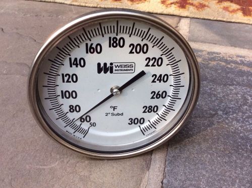 Weiss instruments 5&#034; bimetal adjustable angle thermometer 50/300 deg f. range for sale