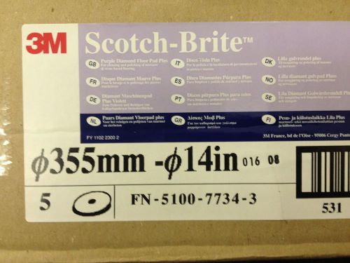 3M Scotch-Brite Purple Diamond Floor Pad Plus, 14 in, 5/case, FN510077343