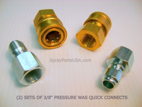 3/8&#034; Quick Connect Fittings for Pressure Washer Hose 2 Sets Save Big