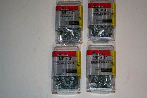 Red head 1/8&#034; x 3&#034; toggle bolts for drywall plaster block  140 round head bolts for sale