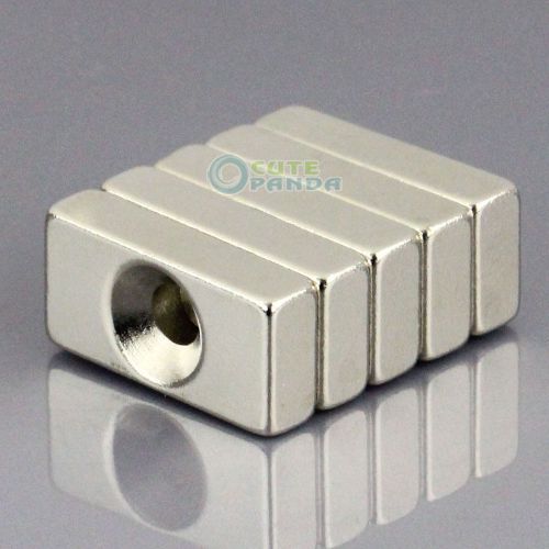 5pcs N50 Block Counter Sunk Magnets 20 x 10 x 5 mm Hole 4mm Rare Earth Neodymium