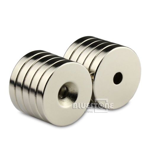 10x Strong Disc Magnet 30mm x 5mm Countersunk Hole 5mm Rare Earth Neodymium N50