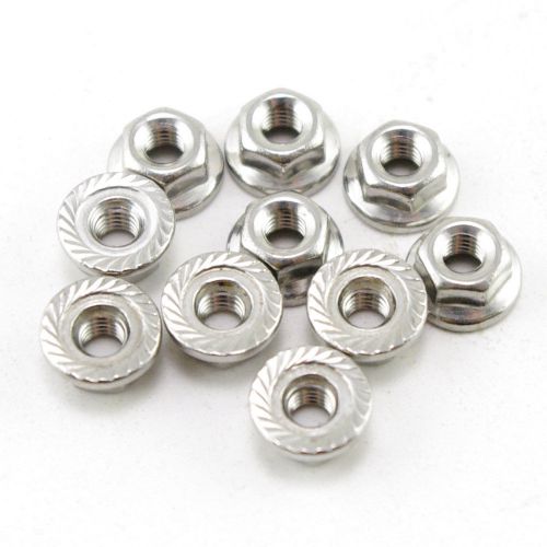 QTY50 Metric M4 304 Stainless Steel Hex Head Serrated Spinlock Flange Nuts