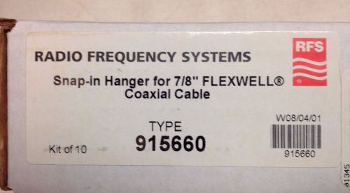Radio Frequency Systems Snap In Hanger for 7/8&#034; Coaxial Cable 915660. Box Of 10