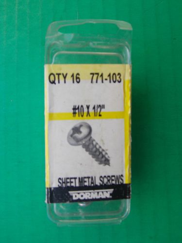 DORMAN SHEET METAL SCREWS 771-103 Phillips Grade 10 1 Package Of 16 *NEW*