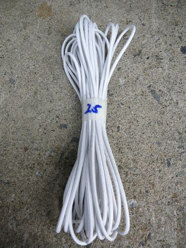 All White MICRO Nylon coated rubber rope shock cord 1/8&#034; x 25&#039; MINI Bungee Cord