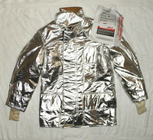 Fire-dex silver fire fighting jacket pbi/kevlar proximity turnout gear brand new for sale