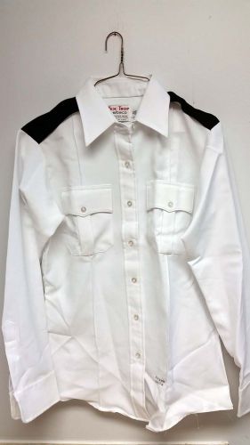 Elbeco tex trop white with black epaulets uniform shirt long sleeve 18.5 (34/35) for sale