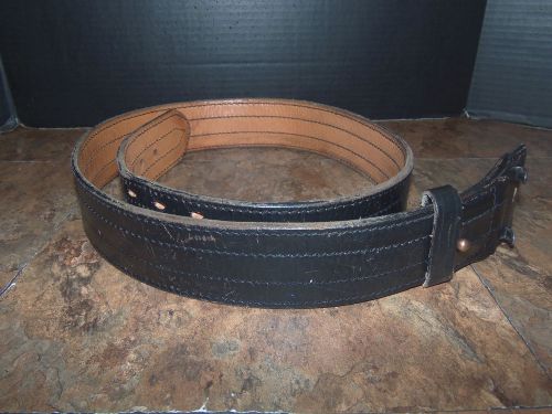 4011 dutyman  40 belt 2 1/4 &#034; wide 4 row stitch leather duty belt for sale