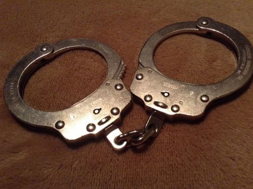 PEERLESS Nickel P010 POLICE Chain Handcuffs 1set no keys