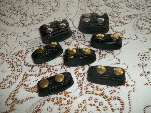 LOT OF 7 EMBOSSED LEATHER HANDCUFF STRAPS