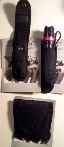 Set Of 3 HIGH QUALITY BLACK  Handcuff / Flashlight / Utility pouch  -  NEW
